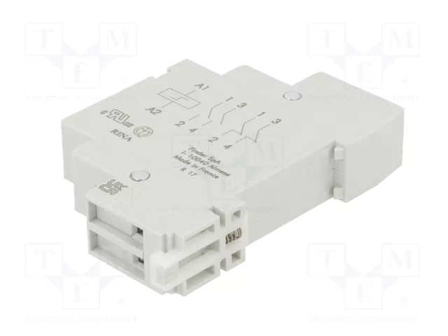 FINDER 20.22 Relé de instalación biestable 24V DC 16A NA x2