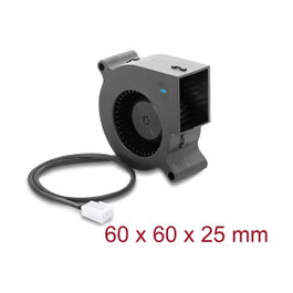 DeLOCK Ventilador radial 12 V CC 60 x 60 x 25 mm, 3-Pin, Negro