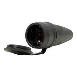 Kopp Base Móvil Bipolar con Toma de Tierra y Tapa 16A 250V, IP20, Negro, Para Cable Hasta 3 x 1.5 mm²