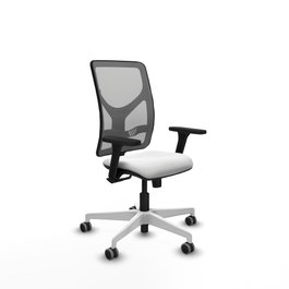 PIQUERAS Y CRESPO Silla de oficina Motilla con mecanismo Sincro, Blanco y Gris