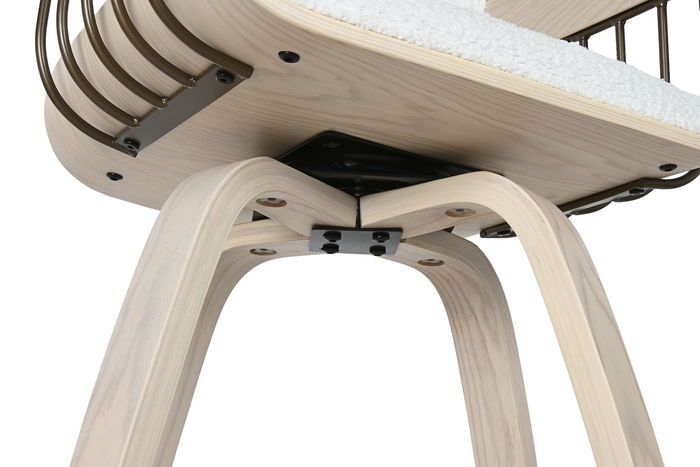 DKD Home Decor Taburete Blanco 47.5 x 94.5 x 51.5 cm Madera Poliester