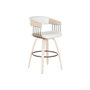 DKD Home Decor Taburete de Madera y Poliéster Blanco