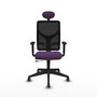 PIQUERAS Y CRESPO Silla de oficina Motilla con mecanismo Sincro/Traslack, Morado y Negro