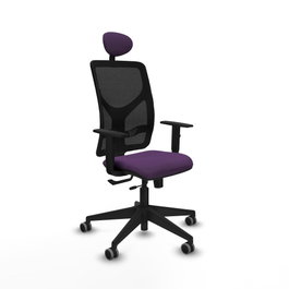 PIQUERAS Y CRESPO Silla de oficina Motilla con mecanismo Sincro/Traslack, Morado y Negro