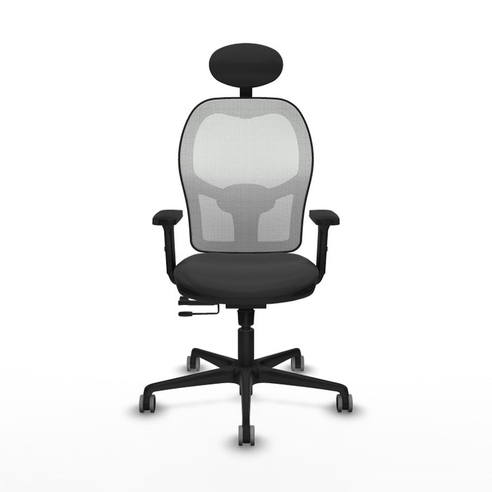 PIQUERAS Y CRESPO Silla de oficina Jorquera con mecanismo Sincro/Traslack Gris oscuro y Blanco