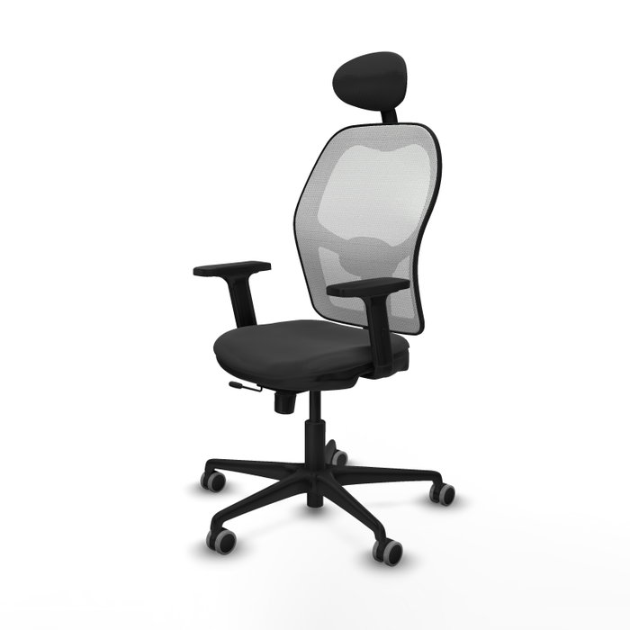 PIQUERAS Y CRESPO Silla de oficina Jorquera con mecanismo Sincro/Traslack Gris oscuro y Blanco
