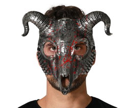 Atosa Máscara de Animal con Cuernos y Efecto Sangriento Gris