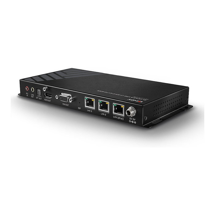 LINDY 38267 Extensor IP Receptor 4K HDMI 2.0 USB 2.0 100m con HDCP 2.2, RS-232, IR y Puertos LAN