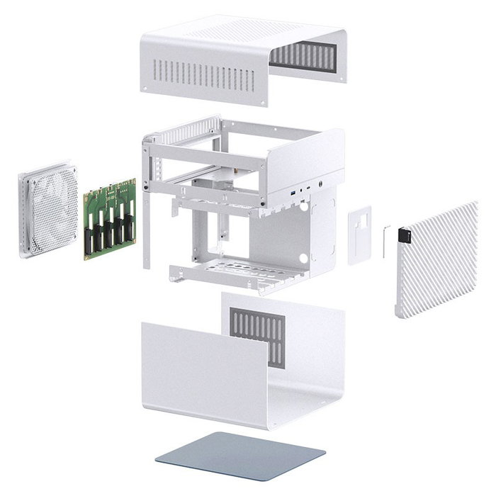 Jonsbo N2 Mini-ITX NAS Gehäuse weiß