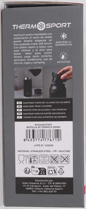 Thermosport Botella Termica 350 Ml Inoxidable (8 Unidades)