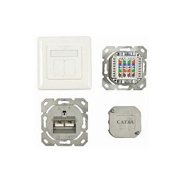 Synergy21 S216358 Toma de red doble RJ-45 CAT6A Blanco