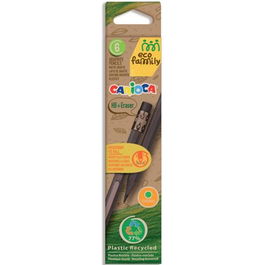 Carioca Estuche 6 Lápices de Grafito Tita Eco Family HB con Goma, 77% Plástico Reciclado, Mina Segura y Resistente