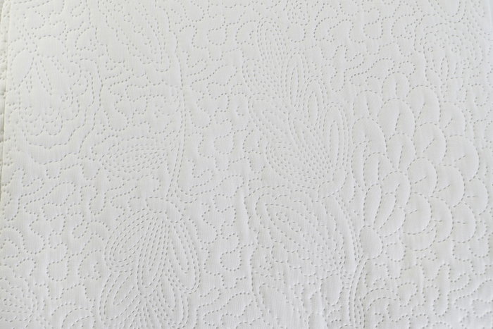DKD Home Decor Colcha Romantico Blanco 260 x 180 cm Polyester Floral Para Cama 90-105 cm (2 Unidades)