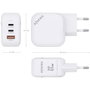 AISENS Cargador GaN 65W con 2x USB-C y 1x USB-A Blanco