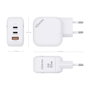 AISENS Cargador GaN 65W con 2x USB-C y 1x USB-A Blanco