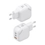 AISENS Cargador GaN 65W con 2x USB-C y 1x USB-A Blanco