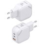 AISENS Cargador GaN 65W con 2x USB-C y 1x USB-A Blanco