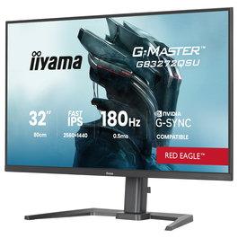 iiyama G-MASTER GB3272QSU-B1 Monitor Gaming 31.5"/80 cm QHD 2560x1440 Fast IPS 180Hz 0.5ms G-Sync HDR10 USB Hub Altavoces HDMI DisplayPort Negro