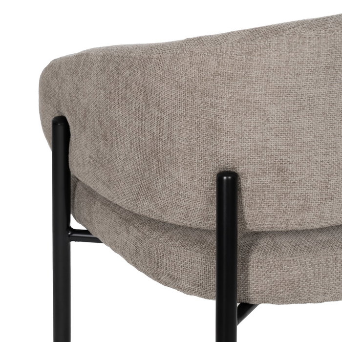 Silla Taupe Tejido-Metal Contract 60 X 57 X 79 cm (Set de 2)
