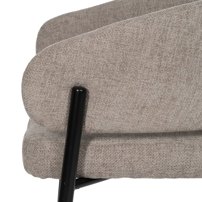 Silla Taupe Tejido-Metal Contract 60 X 57 X 79 cm (Set de 2)
