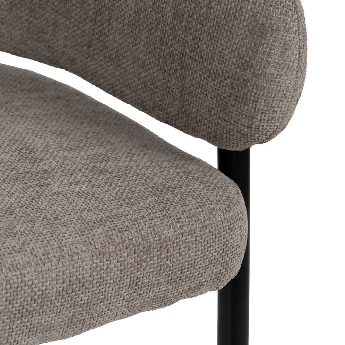 Silla Taupe Tejido-Metal Contract 60 X 57 X 79 cm (Set de 2)