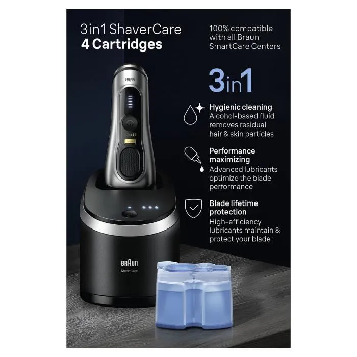 Braun BRA1710895498711 Cartucho de limpieza Clean & Renew para estación SmartCare, Paquete de 4