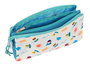 Portatodo Doble Baby Shark Surfing Azul Blanco 22 x 12 x 3 cm