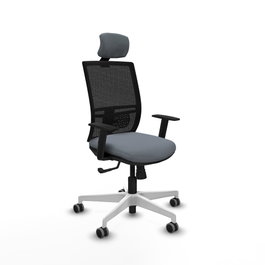 PIQUERAS Y CRESPO Silla de oficina Yunquera con mecanismo Sincro, Gris y Negro