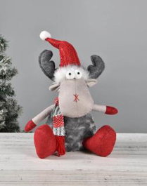 DKD Home Decor Figura RENO Gris y Rojo