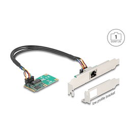 DeLOCK 95268 Mini PCI Express to RJ45 Gigabit LAN 2.5 Gbit/s Adapter Card - Windows 10/11