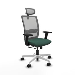 PIQUERAS Y CRESPO Silla de oficina Haches con mecanismo Sincro/Traslack, Verde botella y Gris