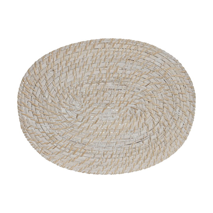 DKD Home Decor Accesorio Individual de Bambú y Ratán Blanco
