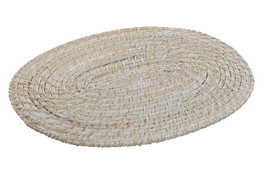 DKD Home Decor Accesorio Individual de Bambú y Ratán Blanco