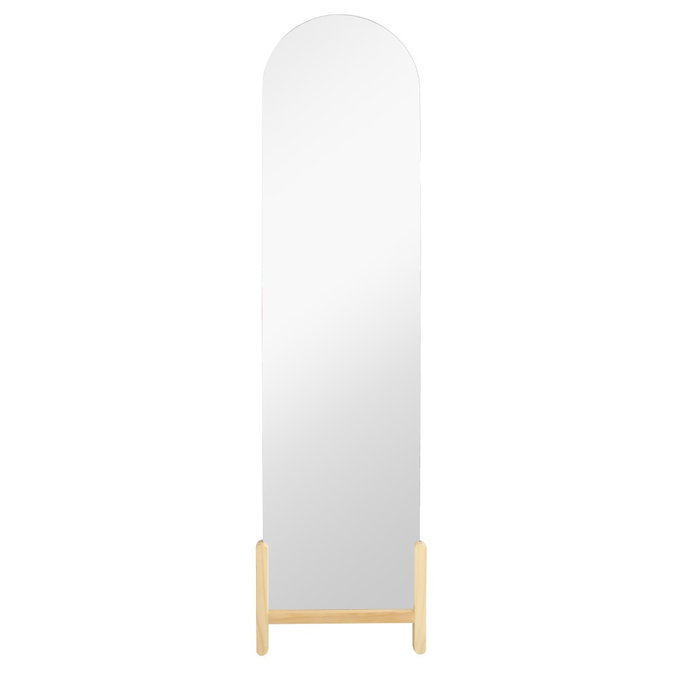 DKD Home Decor Espejo Vestidor Scandi Natural Pino y Cristal 40 x 160 x 10 cm