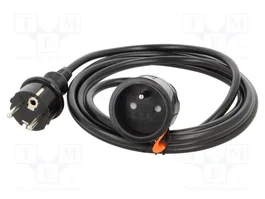 PLASTROL Prolongador de Alimentación H03VV-F 3G1,5mm2 3m Negro