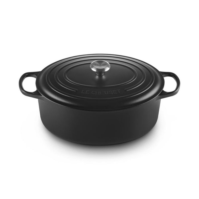 Le Creuset Signature Roaster oval 35 cm negro, fuente de hierro fundido esmaltado 8,9 L (21178350000430) Le Creuset Signature Roaster oval 35 cm negro, fuente de hierro fundido esmaltado 8,9 L (21178350000430)