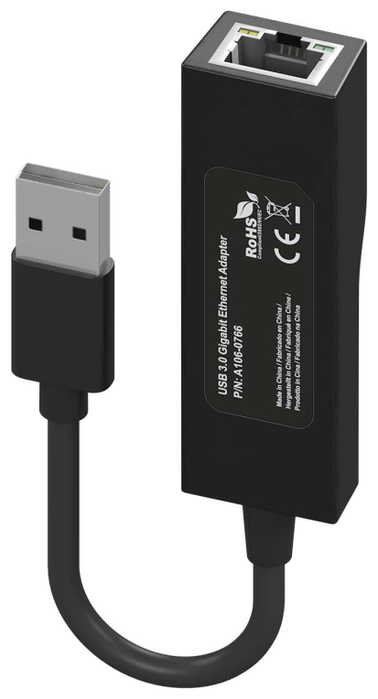 Aisens Conversor USB 3.0 a Ethernet Gigabit 10/100/1000 Mbps Negro 15cm