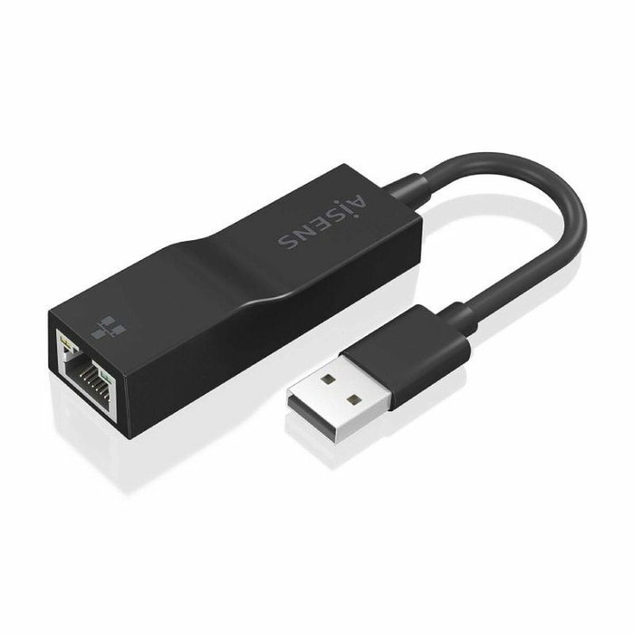Aisens Conversor USB 3.0 a Ethernet Gigabit 10/100/1000 Mbps Negro 15cm
