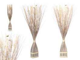 Giftdecor Ramillete Cuadrado Blanco 14 cm x 100 cm x 10 cm Materia Vegetal Seca (Set de 4)