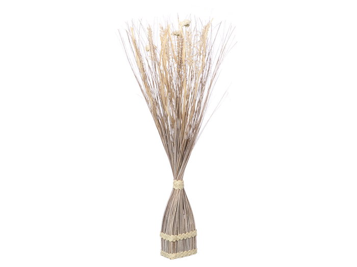 Giftdecor Ramillete Cuadrado Blanco 14 cm x 100 cm x 10 cm Materia Vegetal Seca (Set de 4)