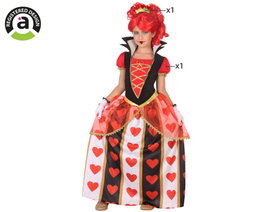 Disfraz Reina de Corazones Niña Infantil 5-6 años - Alicia en el País de las Maravillas - Carnaval Fiesta