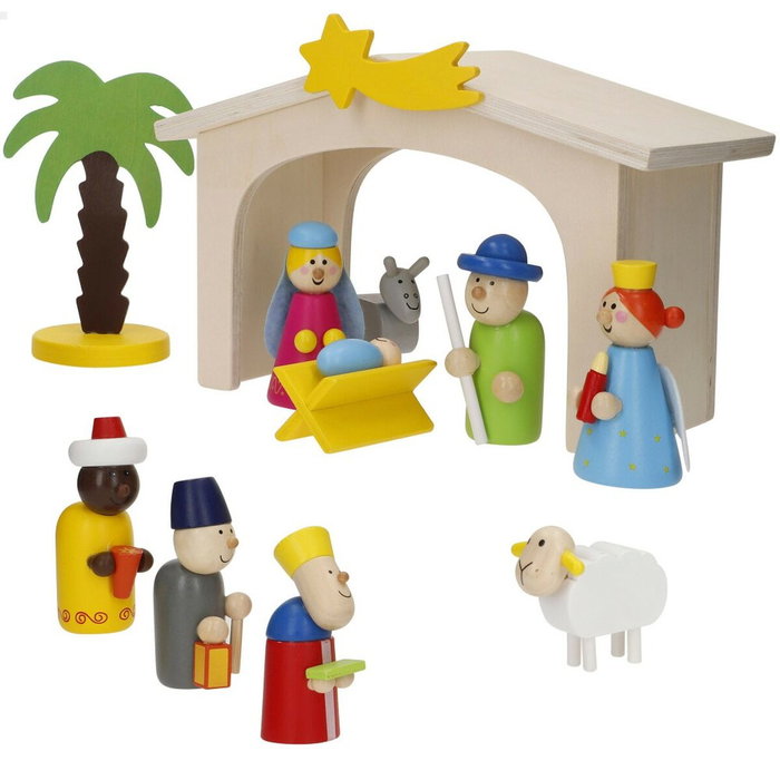 Belén de Navidad Woomax Madera plywood 23 x 16 x 11 cm (4 Unidades) Belén de Navidad Woomax Madera plywood 23 x 16 x 11 cm (4 Unidades)