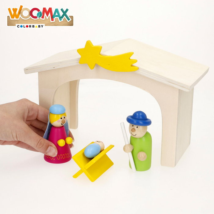 Belén de Navidad Woomax Madera plywood 23 x 16 x 11 cm (4 Unidades) Belén de Navidad Woomax Madera plywood 23 x 16 x 11 cm (4 Unidades)