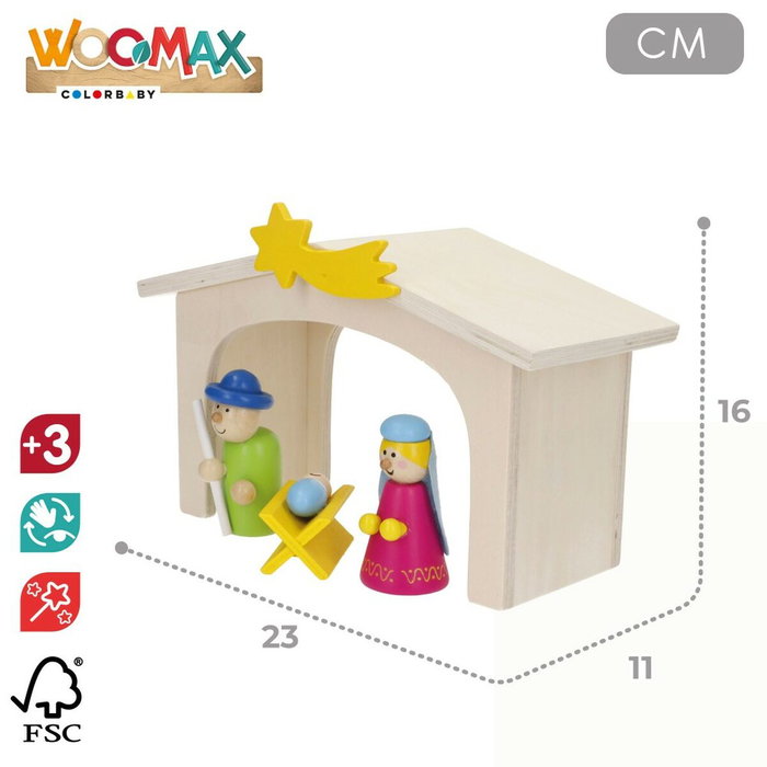 Belén de Navidad Woomax Madera plywood 23 x 16 x 11 cm (4 Unidades) Belén de Navidad Woomax Madera plywood 23 x 16 x 11 cm (4 Unidades)