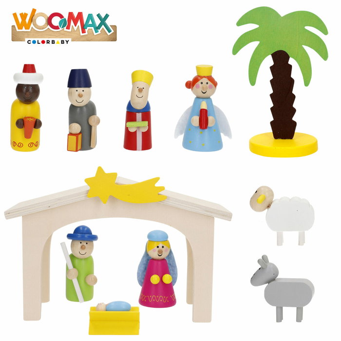 Belén de Navidad Woomax Madera plywood 23 x 16 x 11 cm (4 Unidades) Belén de Navidad Woomax Madera plywood 23 x 16 x 11 cm (4 Unidades)