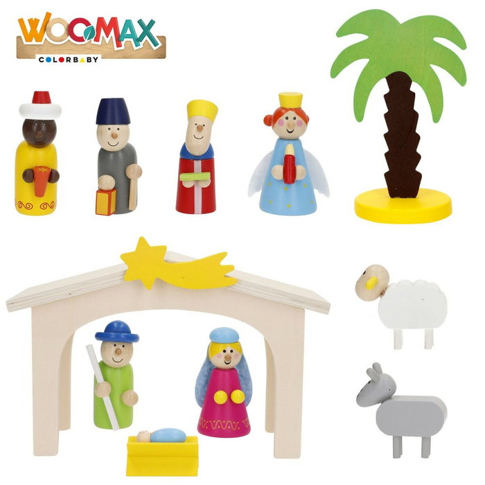 Belén de Navidad Woomax Madera plywood 23 x 16 x 11 cm (4 Unidades) Belén de Navidad Woomax Madera plywood 23 x 16 x 11 cm (4 Unidades)