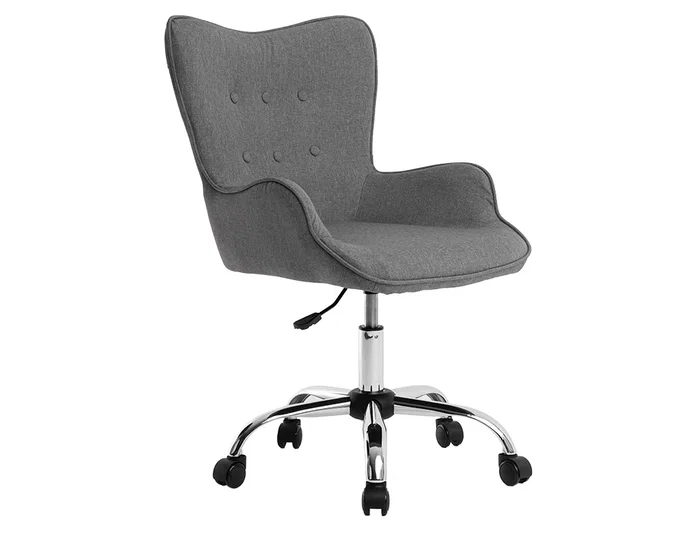 Q-connect Silla de Escritorio Mes Sina Base Metálica, Ruedas Premium, Altura Max 960 mm, Color Gris