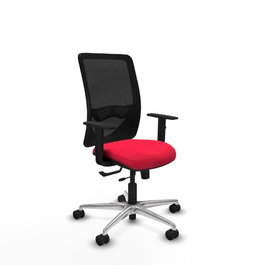 PIQUERAS Y CRESPO Silla de oficina Zulema con mecanismo Sincro/Traslack, Rojo y Negro