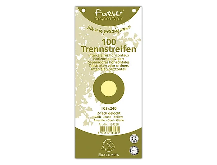Exacompta Separadores de Cartulina Reciclada Colores Surtidos (Pack de 100)
