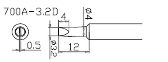 QUICK Punta de soldadura tipo destornillador 3,2x0,5mm
